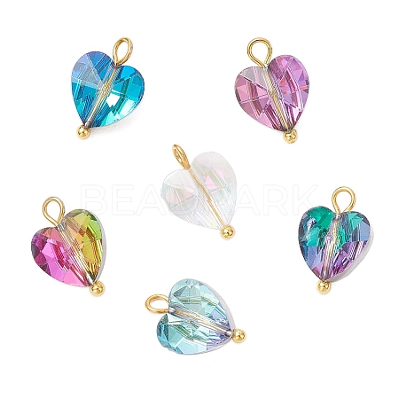 Transparent Glass Charms PALLOY-JF04198-01-1