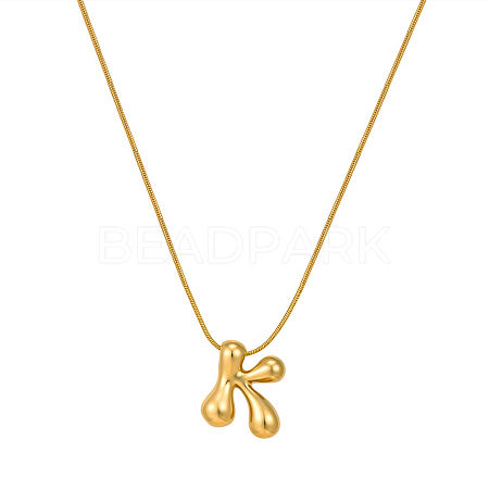 304 Stainless Steel Alphabet Pendant Necklaces for Men and Women GP1122-11-1
