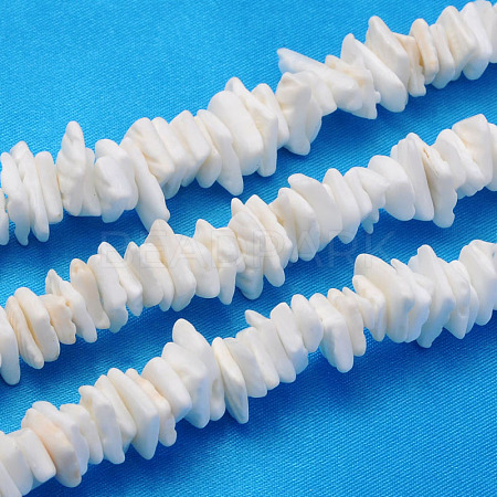 Natural Sea Shell Chips Beads Strands BSHE-Q024-02-1