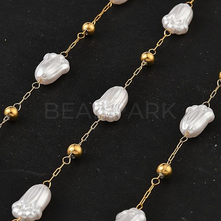 Ion Plating(IP) 304 Stainless Steel Flower Link Chains CHS-H034-03G-02-1