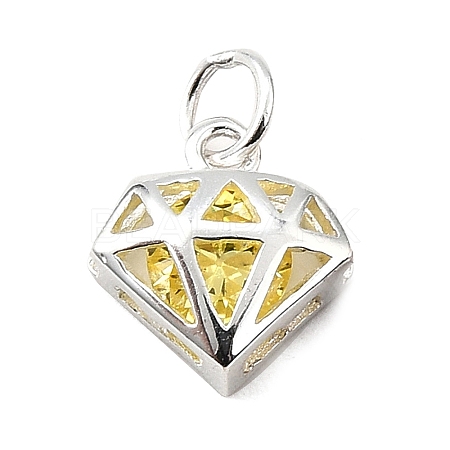 S925 Sterling Silver with Cubic Zirconia Charms STER-Q006-05A-S-1