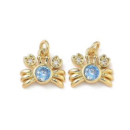 Brass Micro Pave Cubic Zirconia Charms X-KK-C252-03G-1