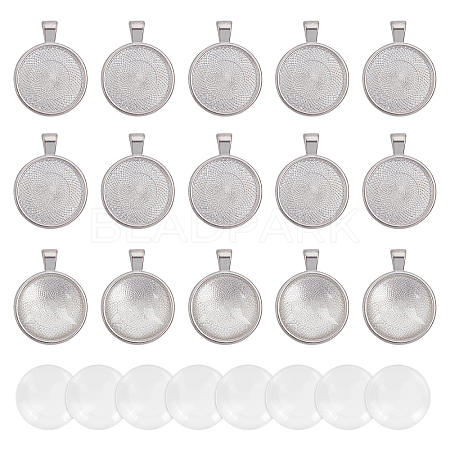 40pcs Flat Round Pendant Making Kits DIY-AR0001-30S-1