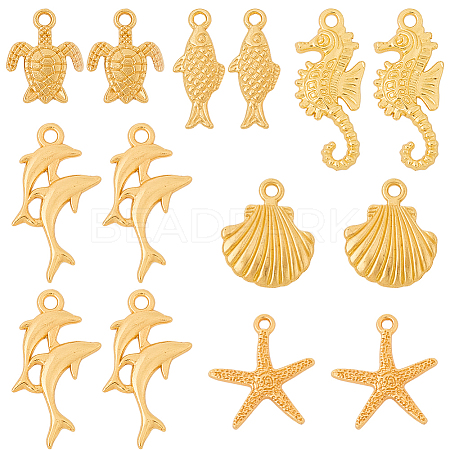60Pcs 6 Styles Ocean Theme Alloy Pendant Sets FIND-SC0016-91-1