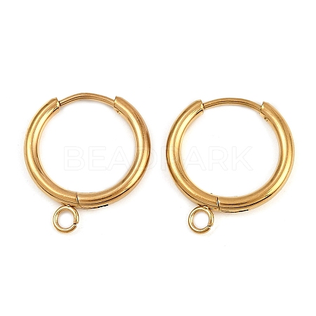 304 Stainless Steel Hoop Earring Findings STAS-B095-01G-1