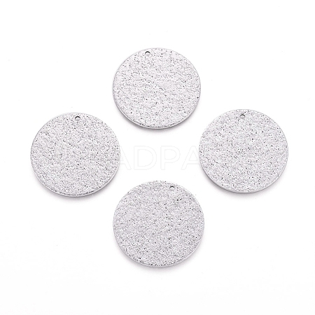 Tarnish Resistant 304 Stainless Steel Textured Pendants LS-STAS-I098-01-25mm-P-1