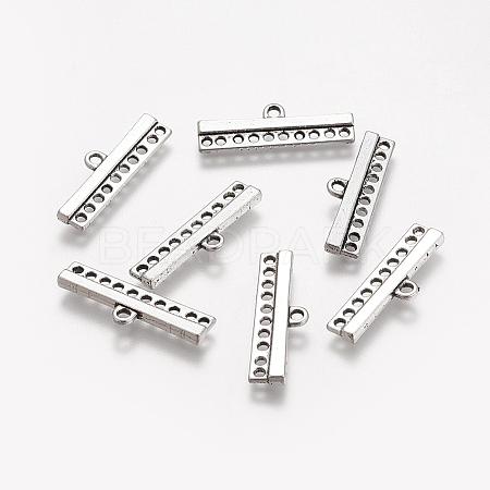 Antique Silver Rectangle Tibetan Style Alloy Chandelier Components Links X-TIBE-A22146-AS-FF-1