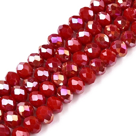 Electroplate Glass Beads Strands EGLA-A044-P6mm-B15-1