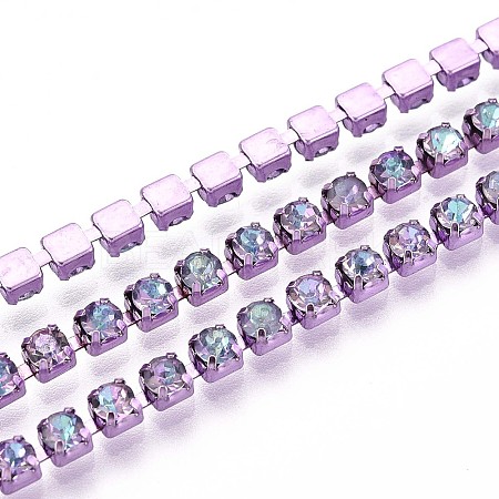 Iron Rhinestone Cup Chains CH-T006-05A-04-1