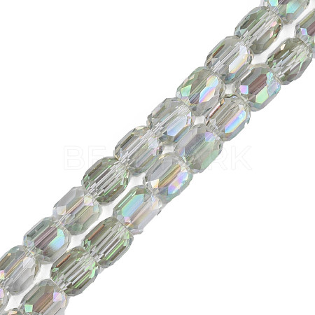 Electroplate Transparent Glass Beads Strands EGLA-N002-32-C09-1
