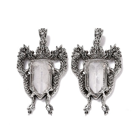 Natural Quartz Crystal Faceted Big Pendants G-L524-04AS-10-1