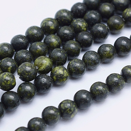 Natural Serpentine/Green Lace Stone Beads Strands X-G-P345-01-10mm-1