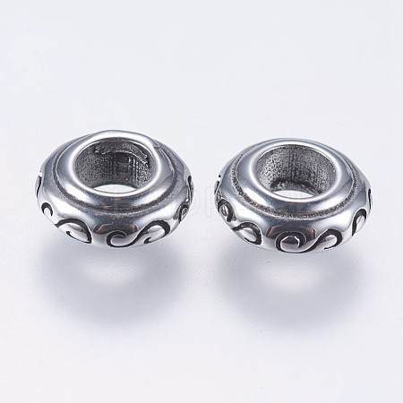 304 Stainless Steel European Beads STAS-I069-12AS-1