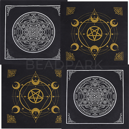 CREATCABIN 4Pcs 2 Styles Non-woven Square Altar Tarot Tablecloth AJEW-CN0002-23-1