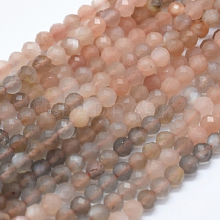 Natural Multi-Moonstone Beads Strands G-D0013-44-1