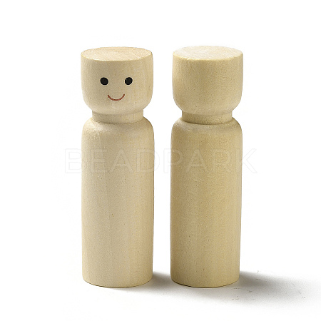 Unfinished Wooden Peg Dolls Display Decorations WOOD-E015-01B-1