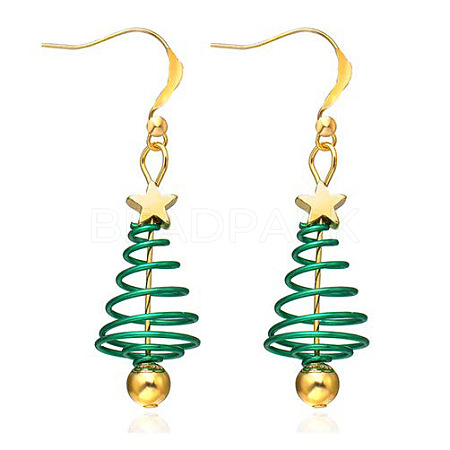 Christmas Theme Alloy Plastic Dangle Earrings FS-WG6FBD6-05-1