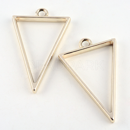 Rack Plating Alloy Triangle Open Back Bezel Pendants X-PALLOY-S047-09E-FF-1