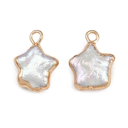Natural Keshi Pearl Pendants KK-D423-07G-1