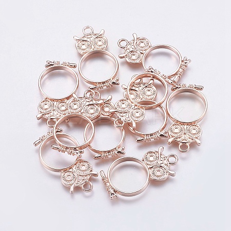 Alloy Open Back Bezel Pendants PALLOY-P163-09RG-1