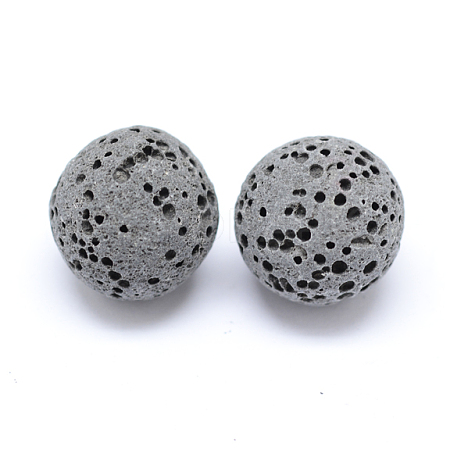 Unwaxed Natural Lava Rock Beads G-F325-14mm-18-1