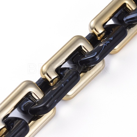 Handmade CCB Plastic Boston Link Chains AJEW-JB00683-07-1