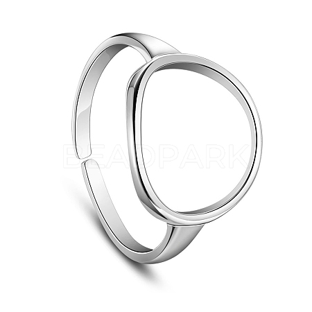 SHEGRACE Simple Design Rhodium Plated 925 Sterling Silver Finger Rings JR305A-1