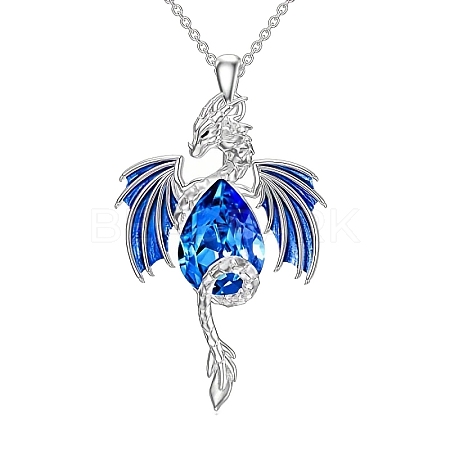 Alloy and Glass Pendant Necklaces PW-WG44FA7-02-1