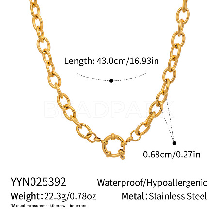 Minimalist 6.8MM 304 Stainless Steel Cable Chain Necklaces for Women EE6470-4-1