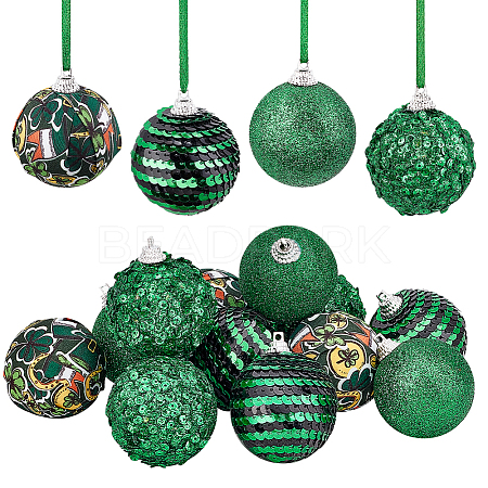 Saint Patrick's Day Theme Foam Ball Pendant Decorations AJEW-WH0317-93A-1