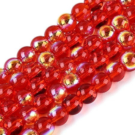 Electroplate Transparent Glass Beads Strands EGLA-Q132-4MM-A02-1
