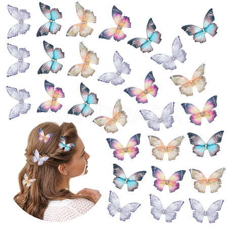 4Bags 4 Colors Cloth Butterfly Alligator Hair Clip FIND-CP0002-48-1
