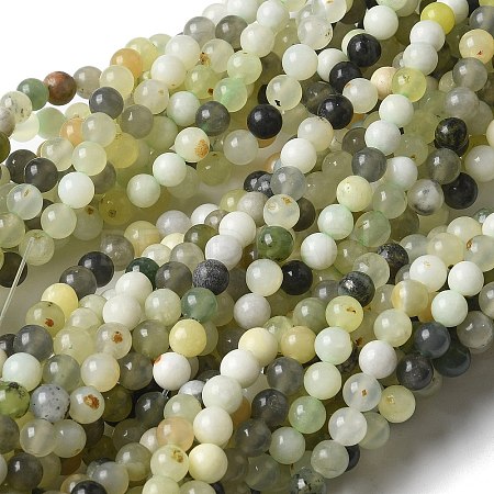 Natural New Jade Beads Strands G-F591-16-6MM-1