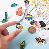 9Pcs 9 Style Fox & Bee & Elephant & Dinosour & Mushroom & Avocado Enamel Pin JEWB-SZ0001-71-4