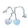 Heart Glass Pendant Necklaces PW23052492895-1