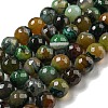 Faceted Natural Banded Agate Beads Strands G-F447-12mm-O03-2