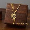 304 Stainless Steel Initial Pendant with Dice Tassel Necklaces FS-WGD823D-03-1
