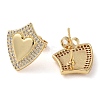 Rack Plating Brass Micro Pave Cubic Zirconia Stud Earrings EJEW-M230-17G-2