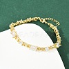 Brass Micro Pave Clear Cubic Zirconia Link Bracelets for Women BJEW-F504-06G-5