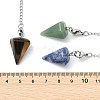 Cone Natural Gemstone Pointed Dowsing Pendulums HJEW-JM04866-4