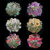 6 Sets 6 Colors Flower PET Waterproof Stickers STIC-TA0001-04-2