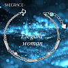 SHEGRACE Rhodium Plated 925 Sterling Silver Multi-Strand Bracelets JB561A-2