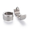 Tarnish Resistant Textured 304 Stainless Steel Huggie Hoop Earrings EJEW-L252-017P-2