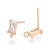 Brass Stud Earring Findings KK-T038-492C-2