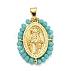 Brass with Glass Pendants KK-G472-04G-02-1