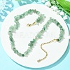 Natural Green Aventurine Chips Beaded Necklace NJEW-FZ00004-03-1