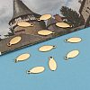 Oval Ion Plating(IP) 304 Stainless Steel Stamping Blank Tag Charms STAS-L159-07G-6
