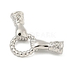 Brass Micro Pave Cubic Zirconia Fold Over Clasps KK-P277-42P-2