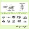60Pcs 10 Styles Valentine's Day Theme Tibetan Style Alloy Beads TIBEB-CJ0001-38-8