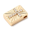 Brass Micro Pave Cubic Zirconia Beads KK-A277-20G-2